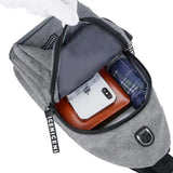 Men's Chest Bags Double Layers Casual Sports Water-Proof Shoulder Messenger Bag