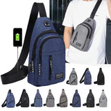 Men's Double Layer Chest Bag Water-Proof Shoulder Messenger Bag