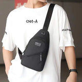 Men's Double Layer Chest Bag Water-Proof Shoulder Messenger Bag