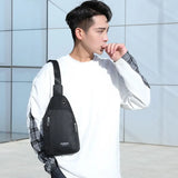 Men's Chest Pack Crossbody Bag Durable Nylon Leather Outdoor Sport