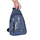 Men's Chest Pack Crossbody Bag Durable Nylon Leather Outdoor Sport