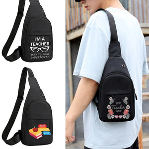 Teacher Chest pack Crossbody Shoulder Bag with USB Charging