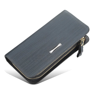Men's Clutch Wallet Fine Lines Large Capacity Casual Double Zipper Phone Dollar