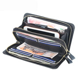 Men's Clutch Wallet Fine Lines Large Capacity Casual Double Zipper Phone Dollar