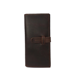Men's Cow Leather Crazy Horse Clutch Wallets Long Wallets Handbag Wallet