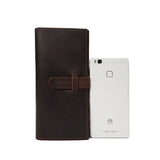 Men's Cow Leather Crazy Horse Clutch Wallets Long Wallets Handbag Wallet