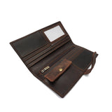 Men's Cow Leather Crazy Horse Clutch Wallets Long Wallets Handbag Wallet