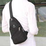 Men's USB Crossbody Chest Bag Canvas Shoulder Pack