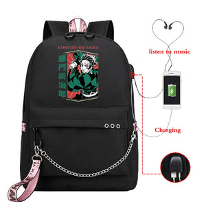 Men's Demon Slayer Anime Backpack - Multifunctional School Travel Bag