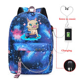 Men's Demon Slayer Anime Bag Multi-functional Teens To School Travel Casual