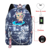Men's Demon Slayer Anime Bag Multi-functional Teens To School Travel Casual