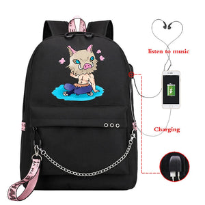 Men's Demon Slayer Anime Bag Multi-functional Teens To School Travel Casual