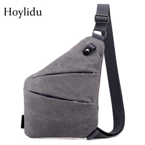 Men's Canvas Satchel Chest Bag Gun Sling Bag