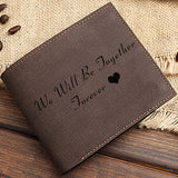Men's Engraved Photo Wallet Personalized for Husband Wedding