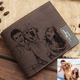 Men's Engraved Photo Wallet Personalized for Husband Wedding