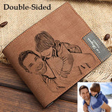 Men's Engraved Photo Wallet Personalized for Husband Wedding