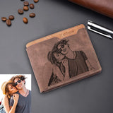 Men's Engraved Photo Wallets Picture & Text Wallet Personalized