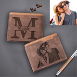 Men's Engraved Photo Wallets Picture & Text Wallet Personalized