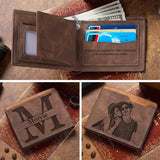 Men's Engraved Photo Wallets Picture & Text Wallet Personalized