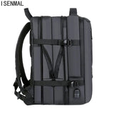 Men's Business Travel Backpack USB Charging 17 Inch Laptop Bag