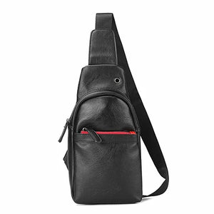 Men's Soft Leather Crossbody Bag Chest Waist Pack Sling Pack