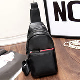 Men's Soft Leather Crossbody Bag Chest Waist Pack Sling Pack