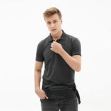 Men's Crossbody Bag Theftproof Rotatable Button Open Leather Chest Bags