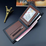 Men's Short Wallet Frosted Large Capacity Money Clip