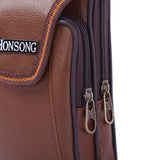 Men's Faux Leather Zipper Waist Bag Multi-Pockets
