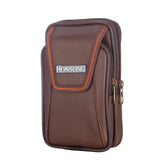 Men's Faux Leather Zipper Waist Bag Multi-Pockets
