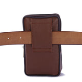 Men's Faux Leather Zipper Waist Bag Multi-Pockets