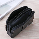 Men's Double Layer Phone Waist Bag Slim Zipper Coins Bag