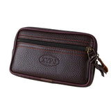 Men's Double Layer Phone Waist Bag Faux Leather Wallet