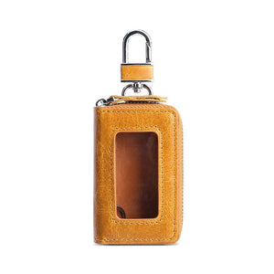 Men's First Layer Oil Wax Leather Key Bag