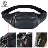 Men's Leather Waist Bag Fanny Pack Hip Belt Bag Casual Bags
