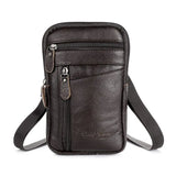 Men's Leather Phone Pouch Belt Bag Shoulder Crossbody Waist Pack