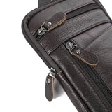 Men's Leather Phone Pouch Belt Bag Shoulder Crossbody Waist Pack