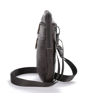 Men's Leather Phone Pouch Belt Bag Shoulder Crossbody Waist Pack