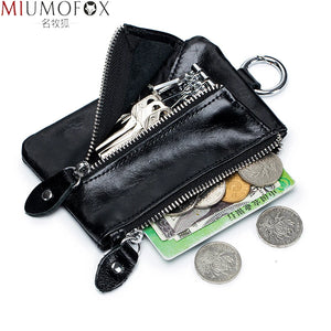 Leather Key Wallets Holder Keychain Car Case Rings