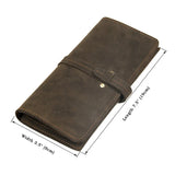 Men's Leather Long Wallet Crazy Horse Leather Retro Young Wallet