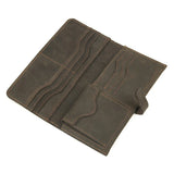 Men's Leather Long Wallet Crazy Horse Leather Retro Young Wallet