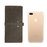 Men's Leather Long Wallet Crazy Horse Leather Retro Young Wallet