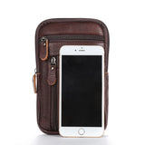 Men's Leather Waist Packs Phone Pouch Bags Handbag Small Chest Bag
