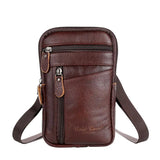 Men's Leather Waist Pack Phone Pouch Bag Small Shoulder Bag