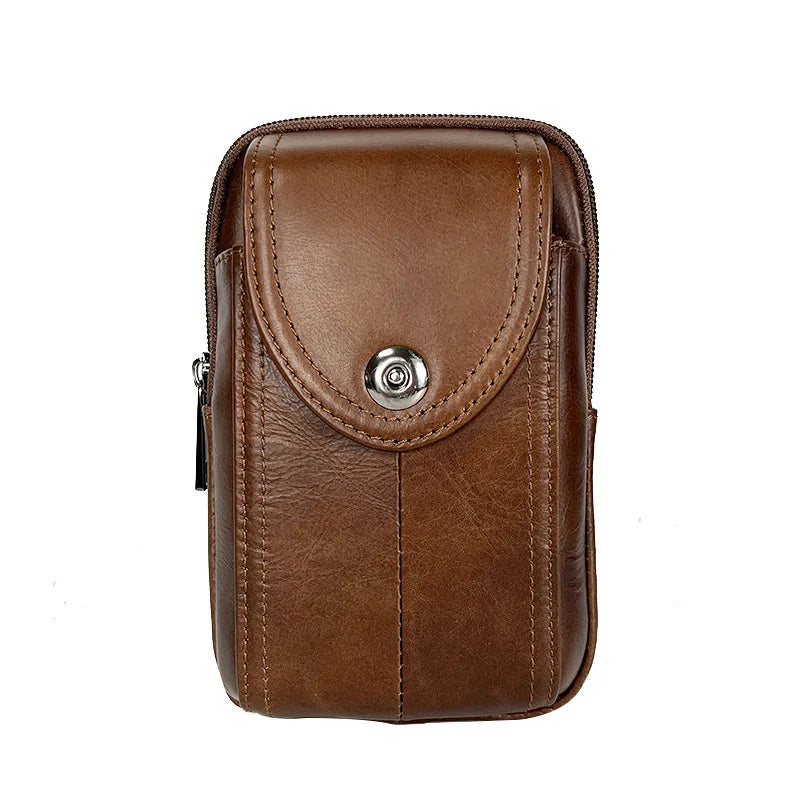 Men's Leather Waist Pack Phone Pouch Bag Waist Bag