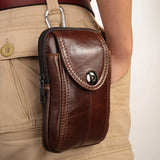 Men's Leather Waist Pack Phone Pouch Bag Waist Bag