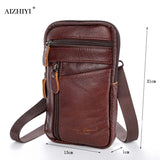 Men's Leather Waist Pack Phone Pouch Bag Chest Shoulder Belt Bag