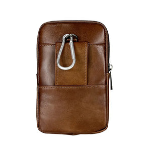Men's Leather Waist Pack Phone Pouch Bag Waist Bag