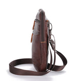 Men's Leather Waist Packs Phone Pouch Shoulder Bag
