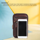 Men's Leather Waist Pack Phone Pouch Bag Chest Shoulder Belt Bag